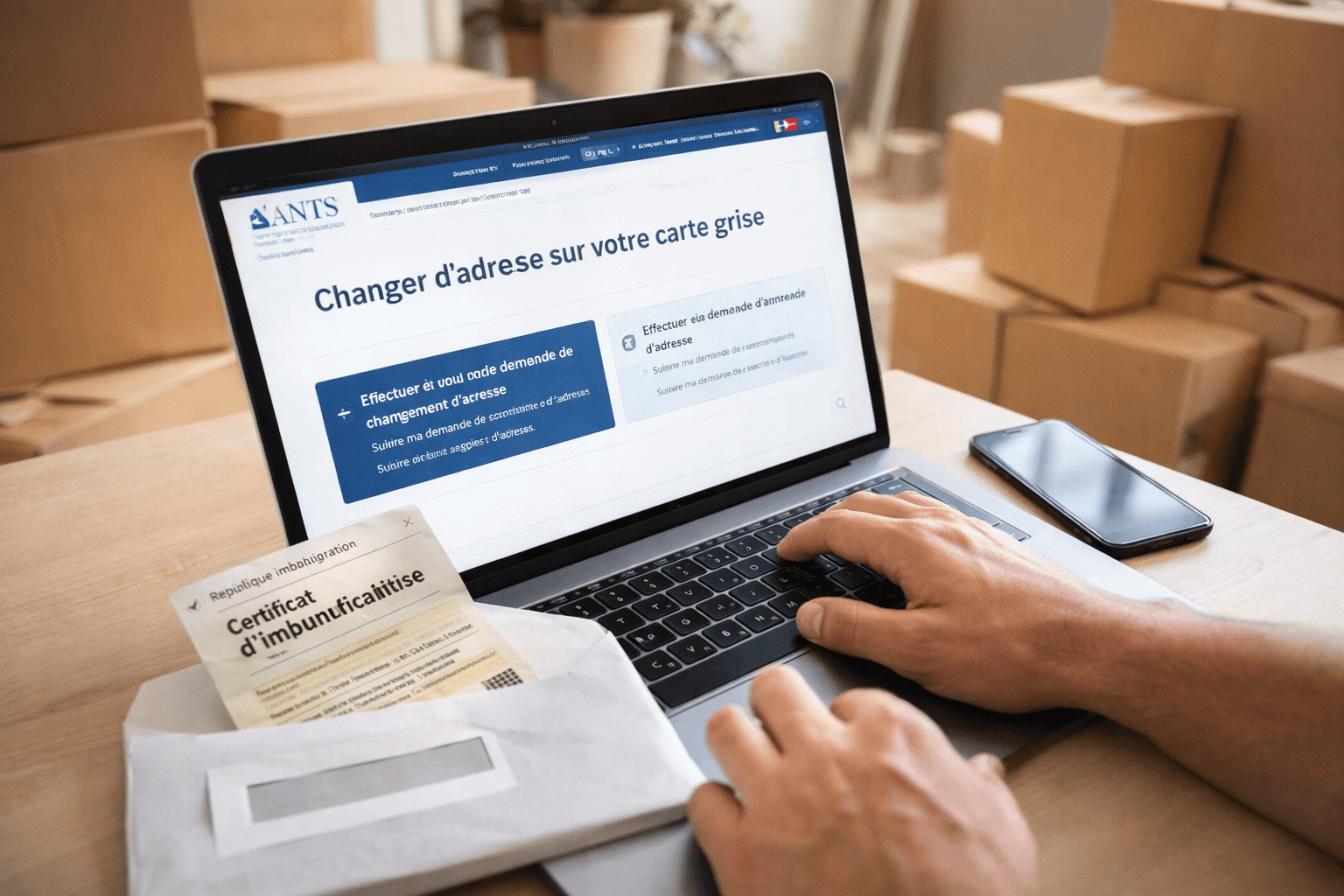 Changer adresse carte grise : démarches simples en ligne
