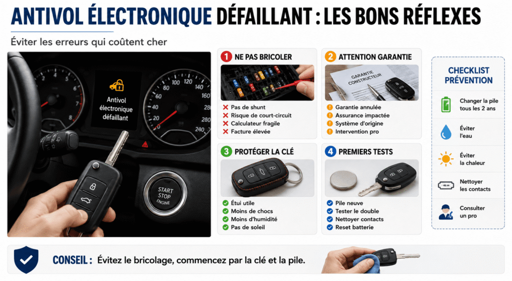 antivol électronique défaillant